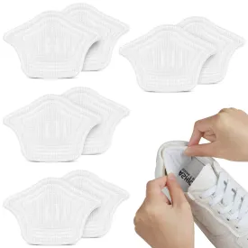 ACWOO Heel pads, 4 pairs of heel holders, heel pads, shoe insoles, sponge, self-adhesive shoe pads prevent abrasion and blisters, heel cushions for better shoe fitting comfort (10 mm, white) white 4 pairs 10 mm