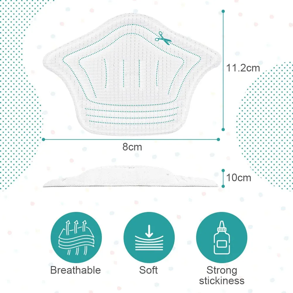 ACWOO Heel pads, 4 pairs of heel holders, heel pads, shoe insoles, sponge, self-adhesive shoe pads prevent abrasion and blisters, heel cushions for better shoe fitting comfort (10 mm, white) white 4 pairs 10 mm