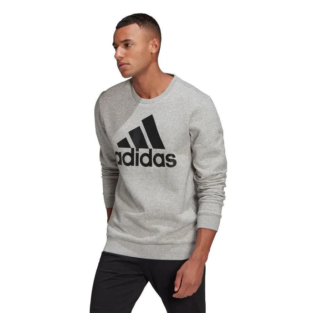 Adidas Fleece Full Logo Crew Sweatshirt - Adult - Grey / Black