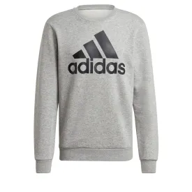 Adidas Fleece Full Logo Crew Sweatshirt - Adult - Grey / Black