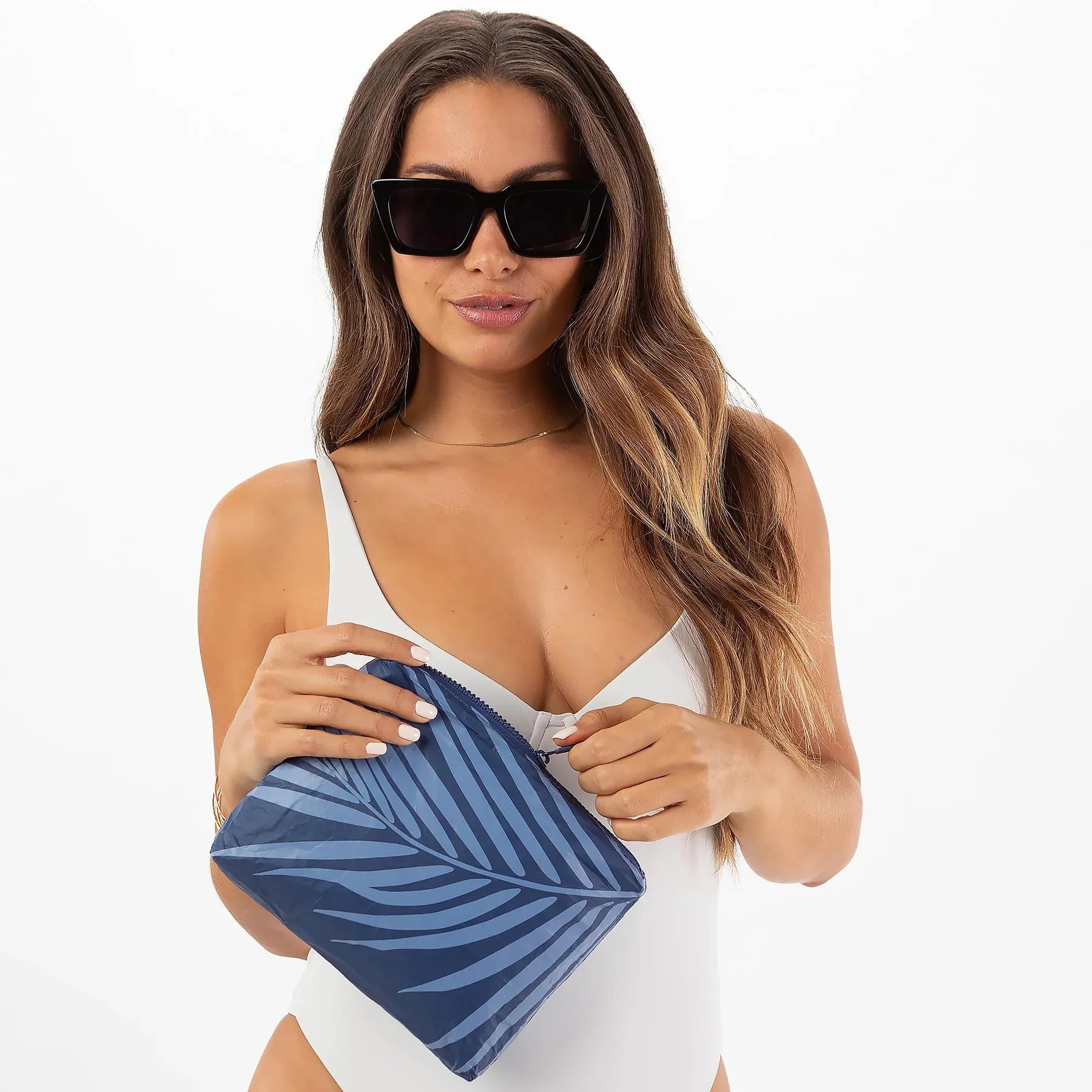 Aloha Collection Shade Small Pouch - Current On Navy
