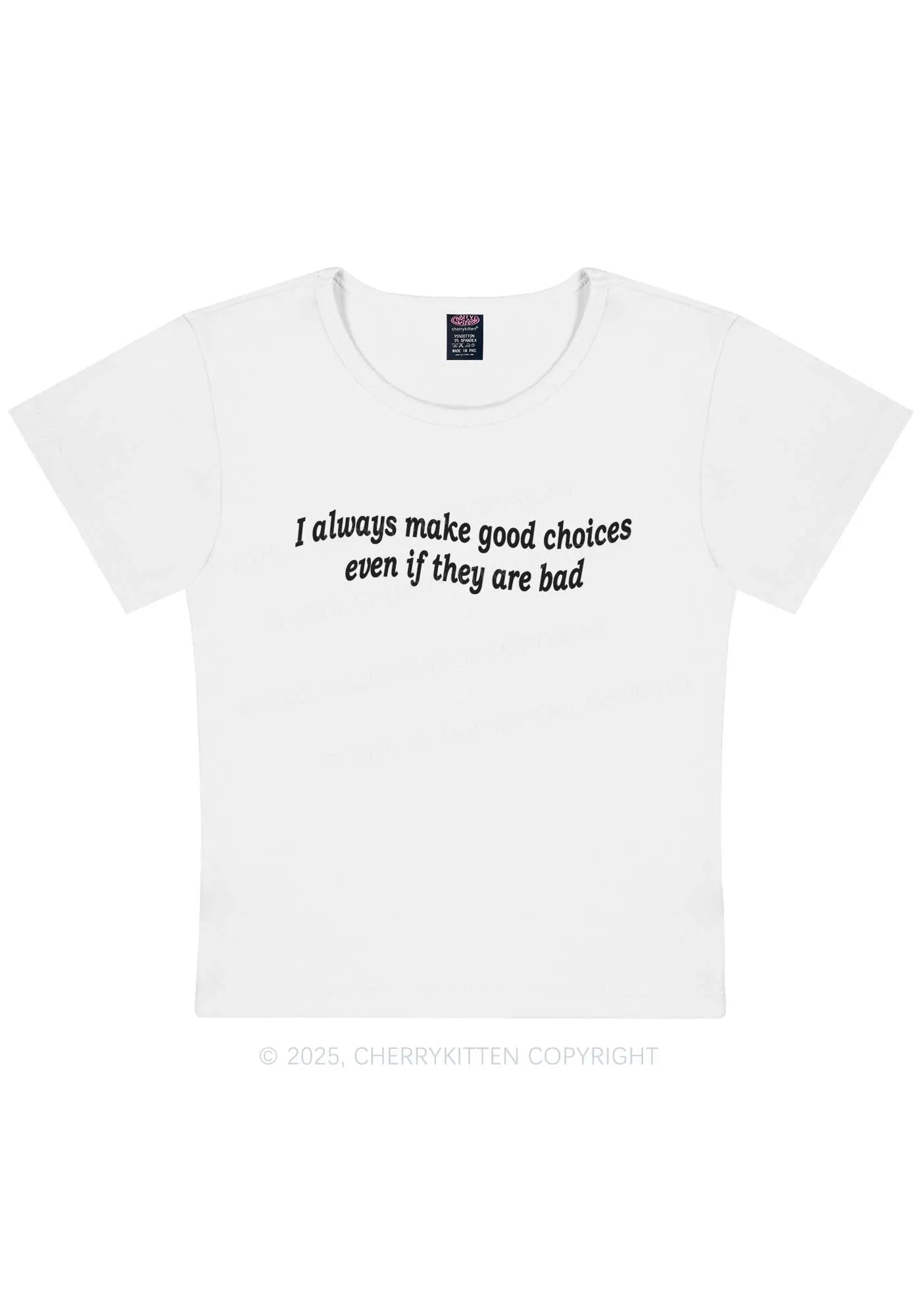 Always Make Good Choices Y2K Baby Tee Cherrykitten