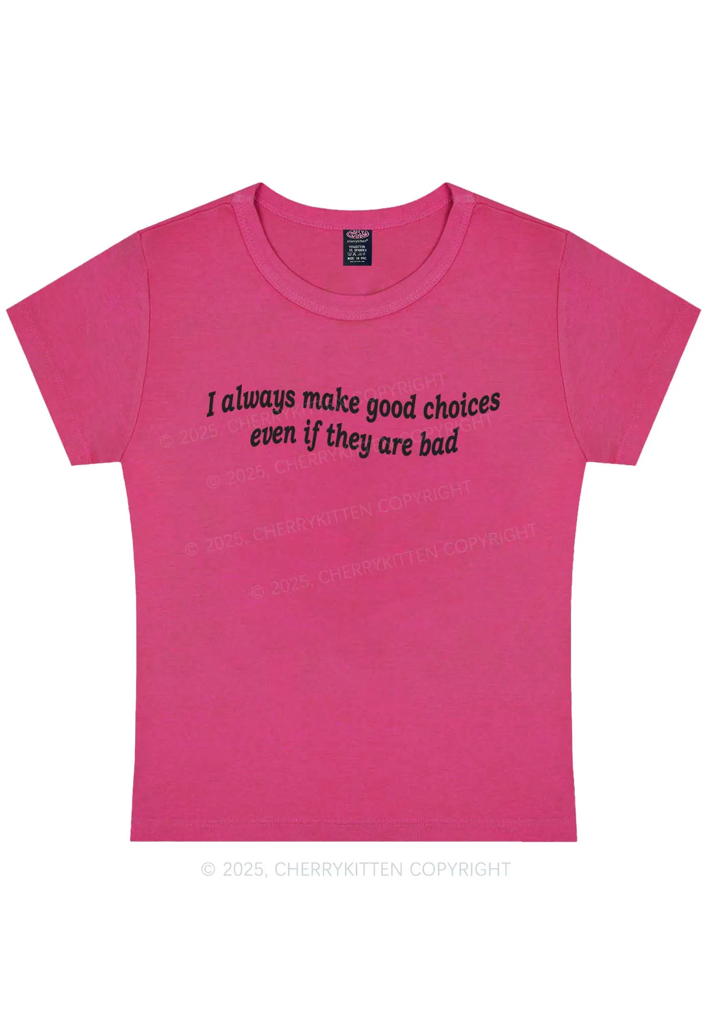 Always Make Good Choices Y2K Baby Tee Cherrykitten