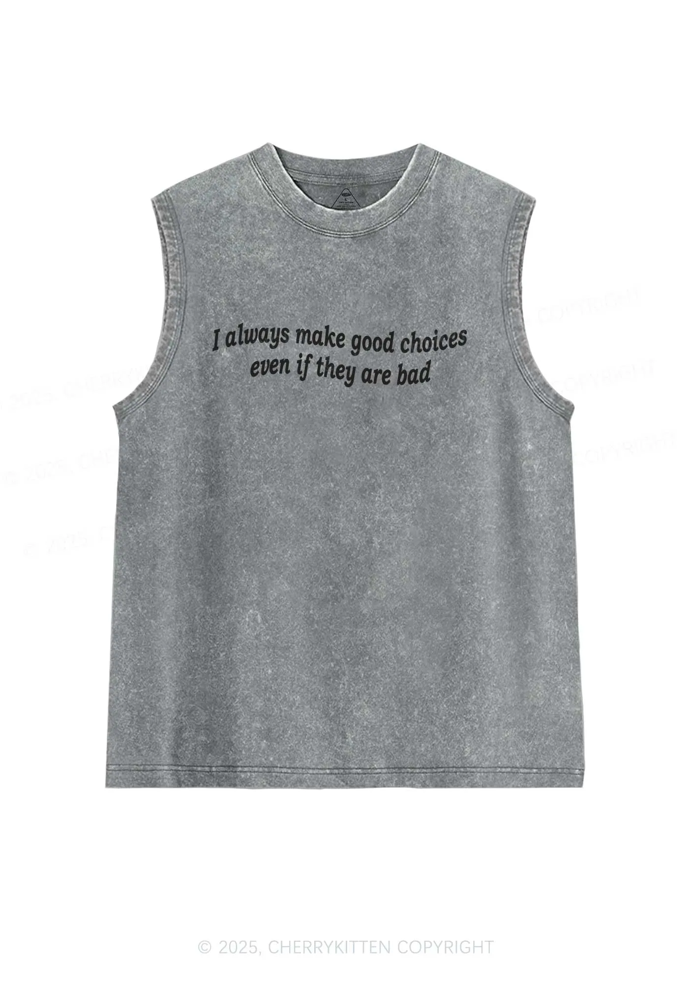 Always Make Good Choices Y2K Washed Tank Cherrykitten