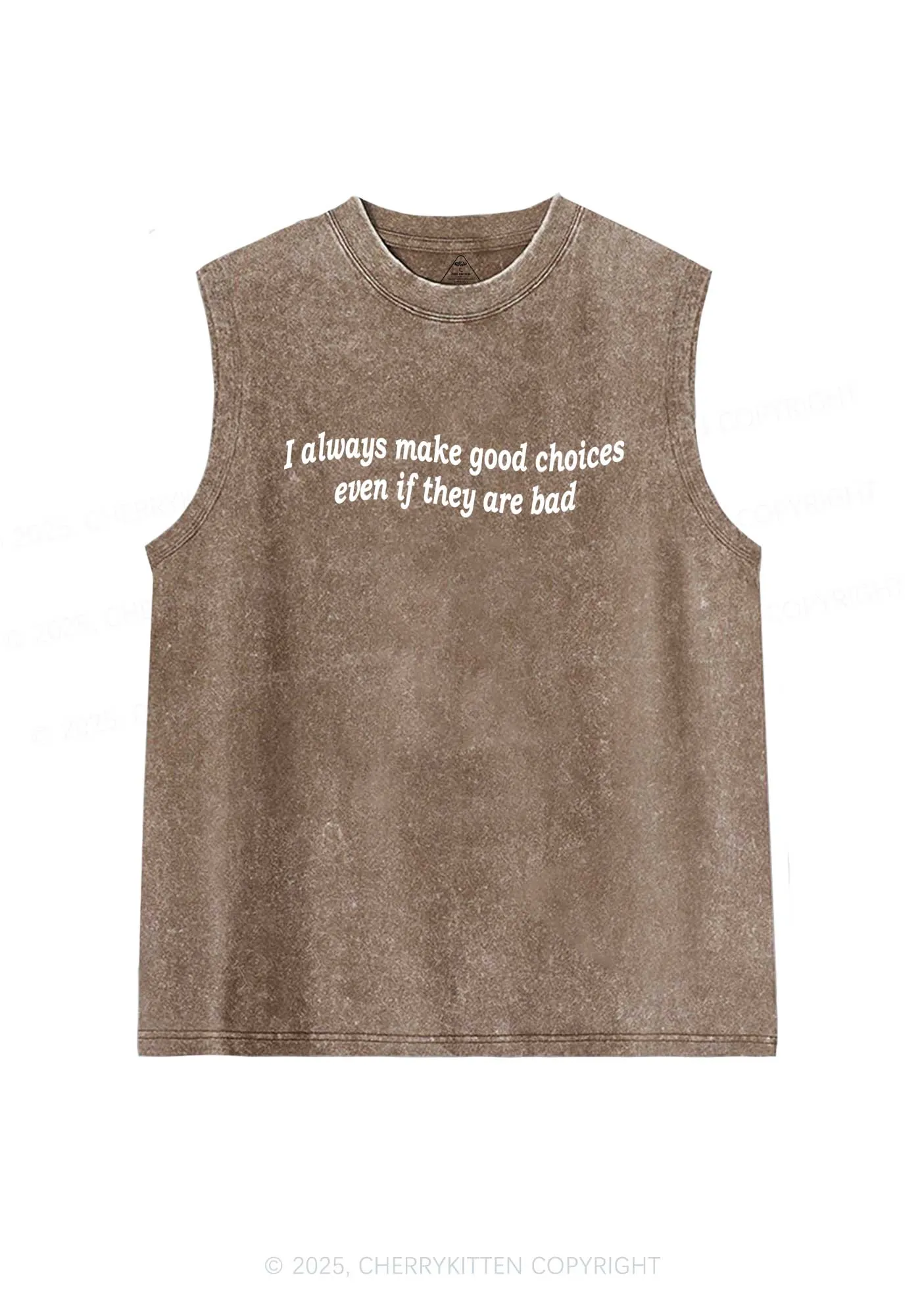 Always Make Good Choices Y2K Washed Tank Cherrykitten