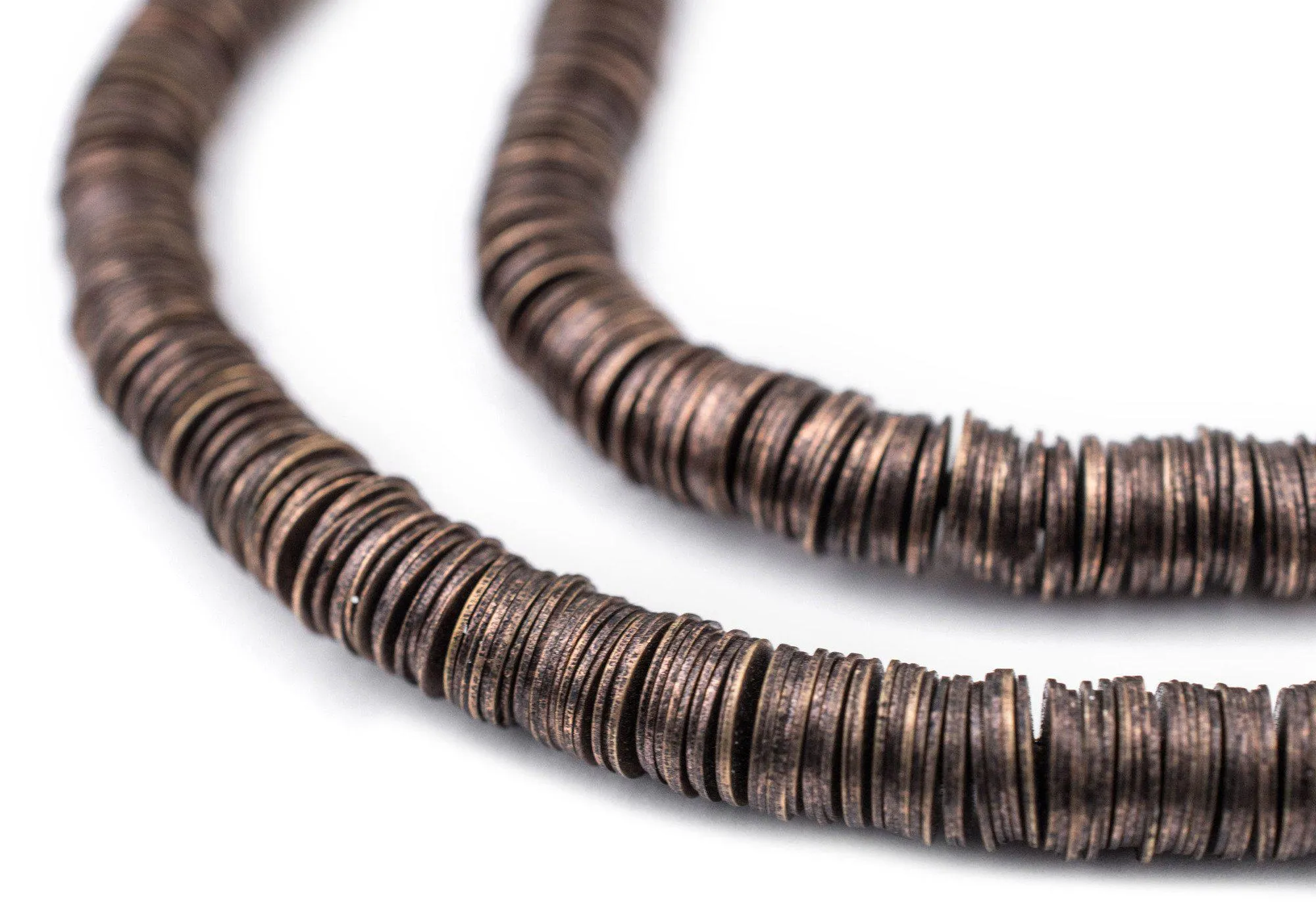 Antique Copper Flat Disk Heishi Beads (6mm)