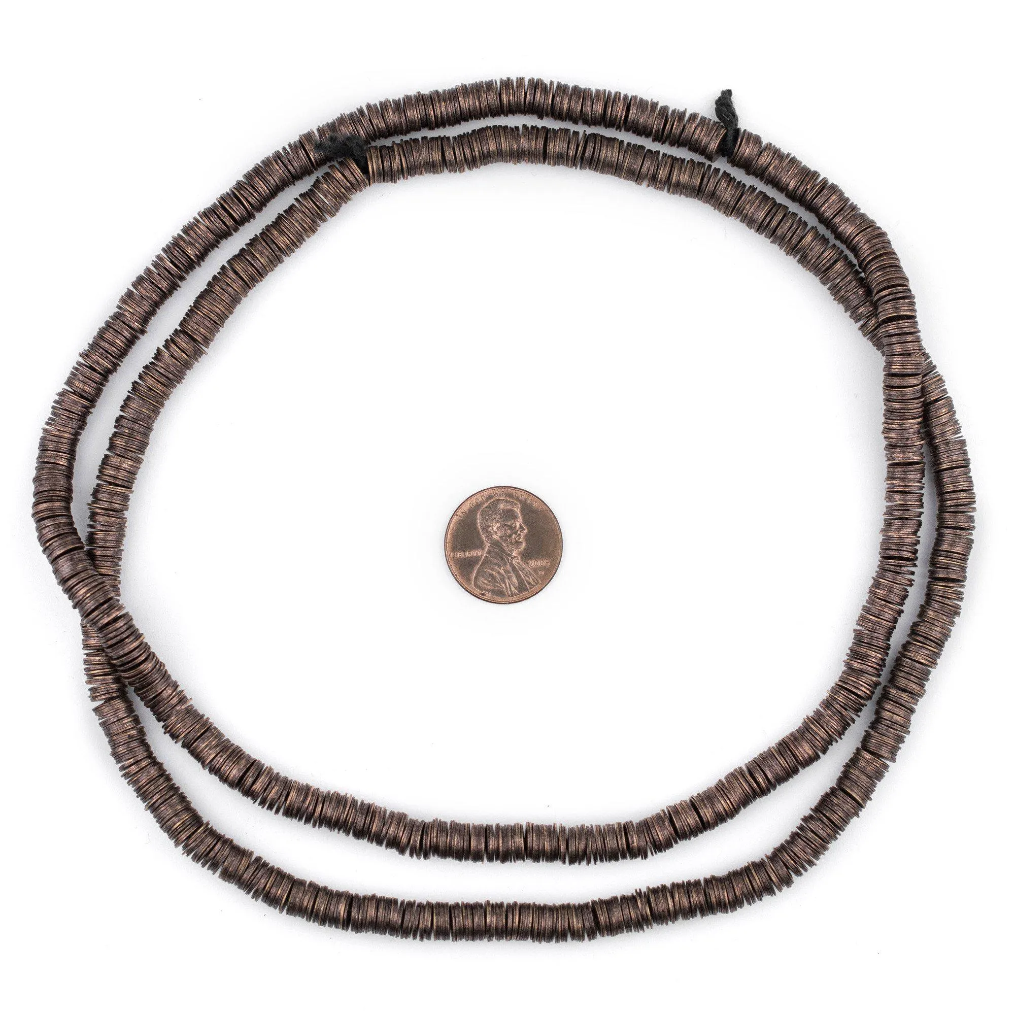 Antique Copper Flat Disk Heishi Beads (6mm)