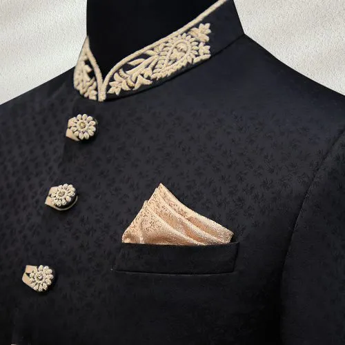 Black Embroidered Sherwani