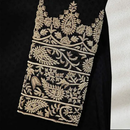 Black Embroidered Sherwani
