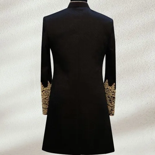 Black Embroidered Sherwani
