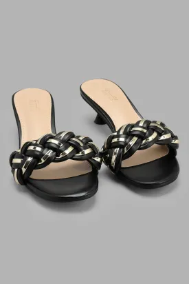 Black Mule With Plait Detail