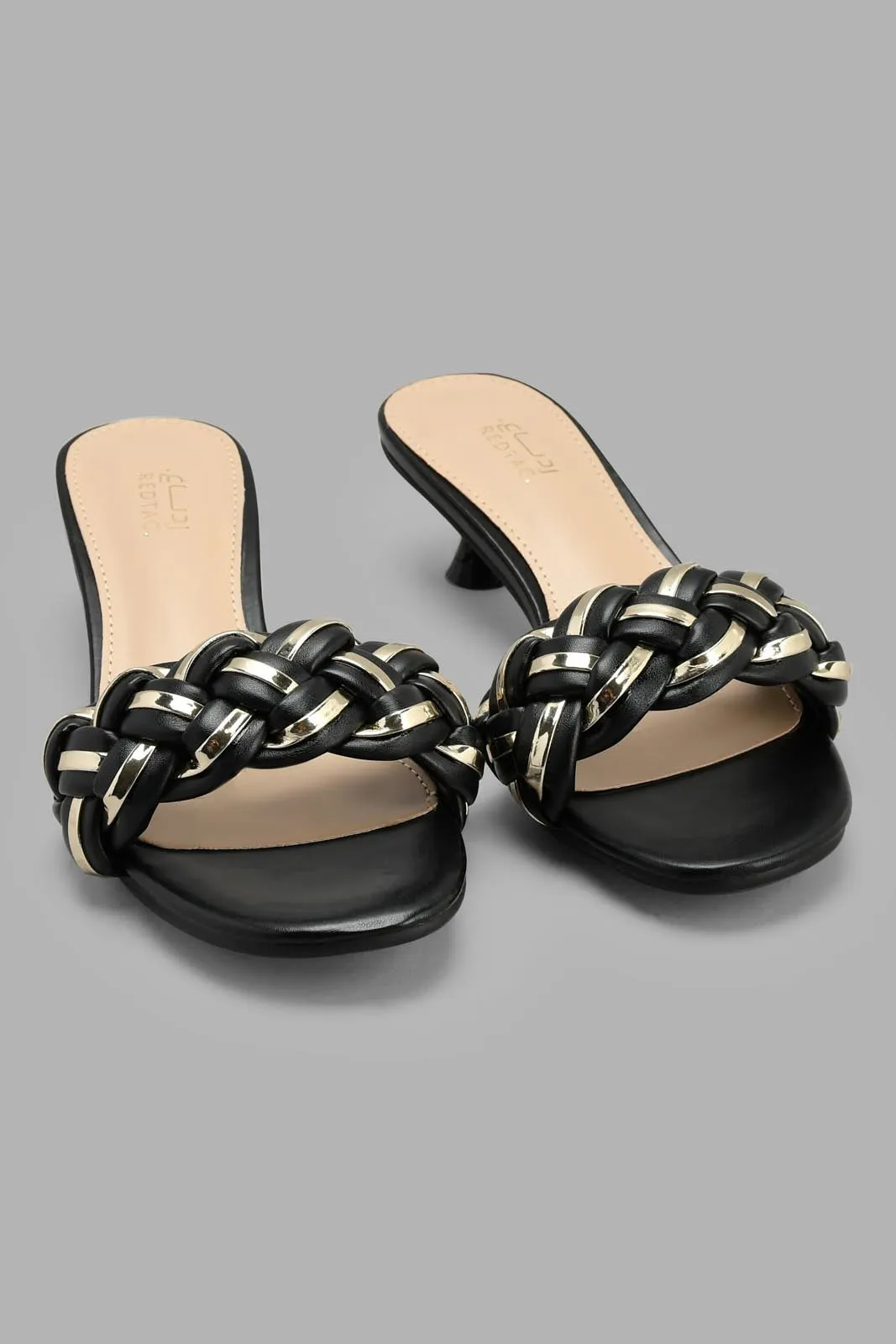 Black Mule With Plait Detail