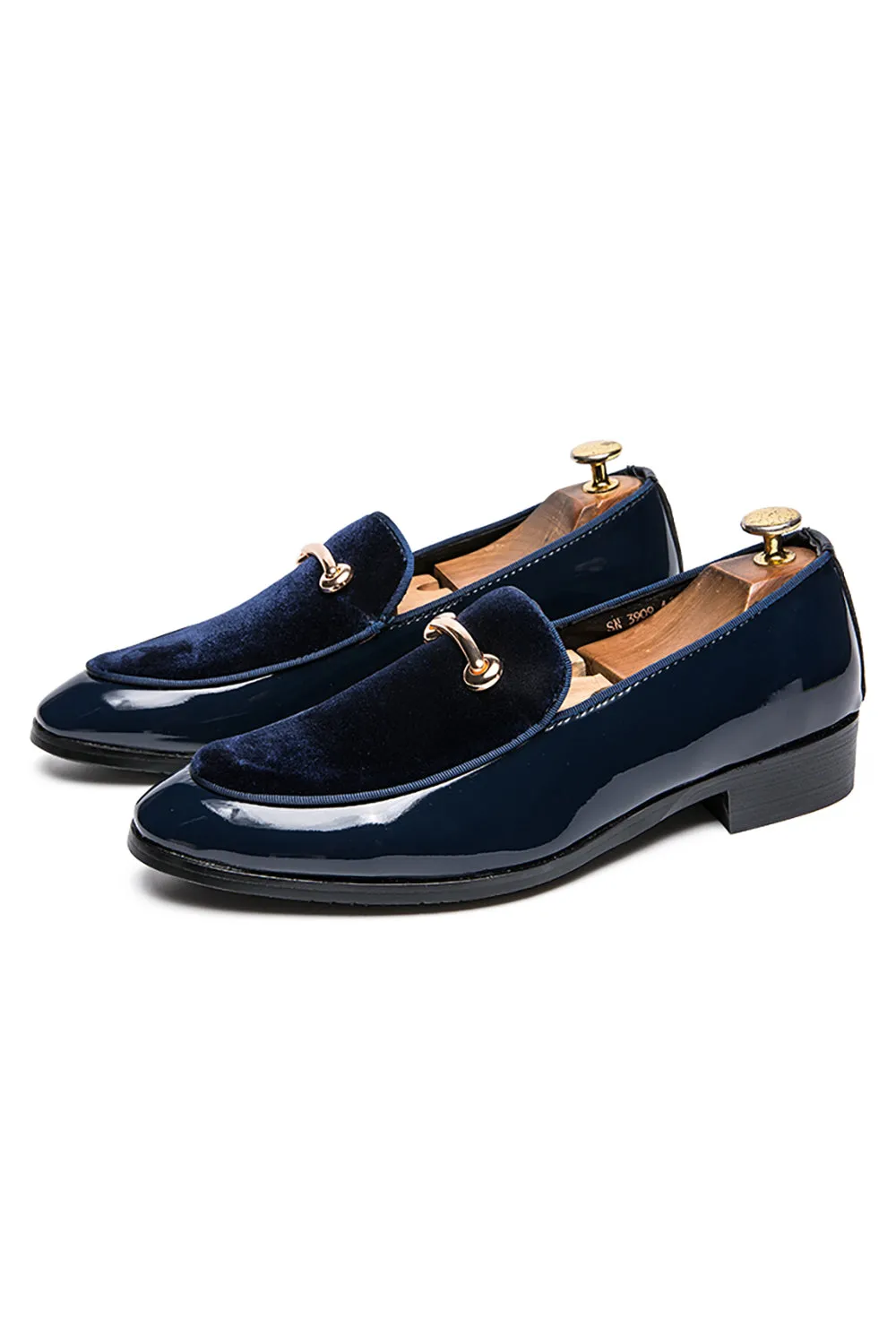 Black PU Leather Slip On Casual Men's Shoes