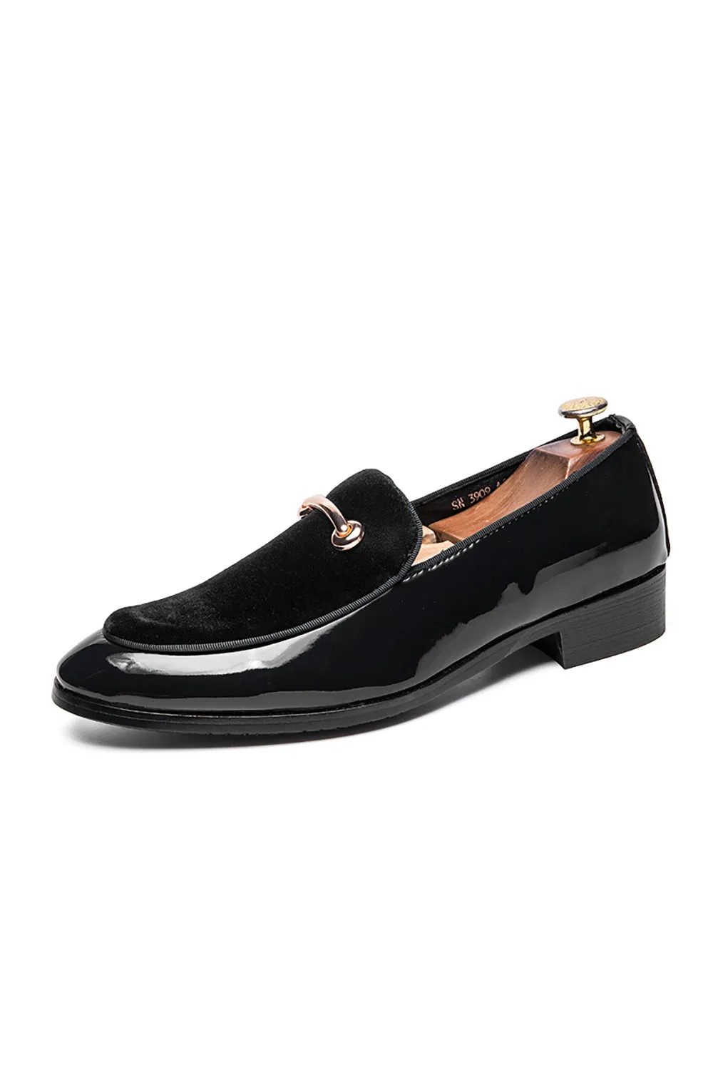 Black PU Leather Slip On Casual Men's Shoes