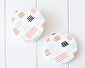 Bright Lines Ceramic Coaster