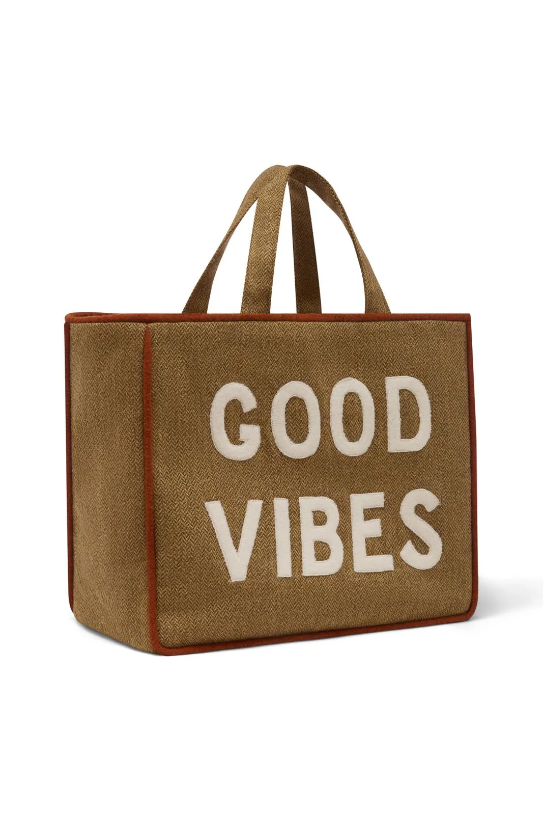 BROMPTON herringbone tweed wool bag GOOD VIBES