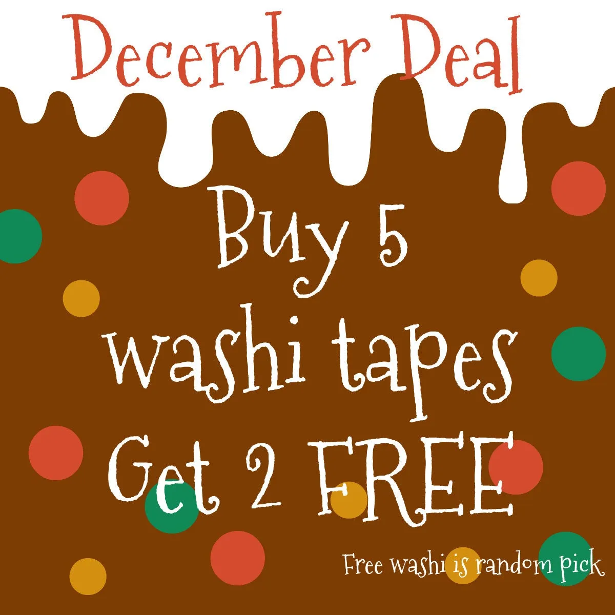Buy 5 whole rolls of Assorted washi tapes - Any sizes/patterns 5 rolls washi tape of your choice - get 2 FREE - erin condren planner