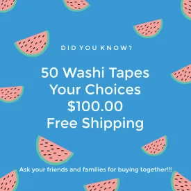 Buy 50 Assorted Washi Tapes - 10m Whole Roll - Your Choices - Free Shipping - Erin Condren  - Planner - Bujo Journal - Love My Tapes