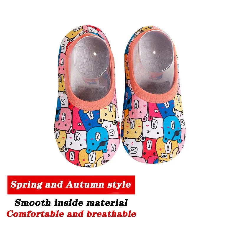 Cartoon Design Baby Beach Sneakers, Aqua Barefoot Shoes