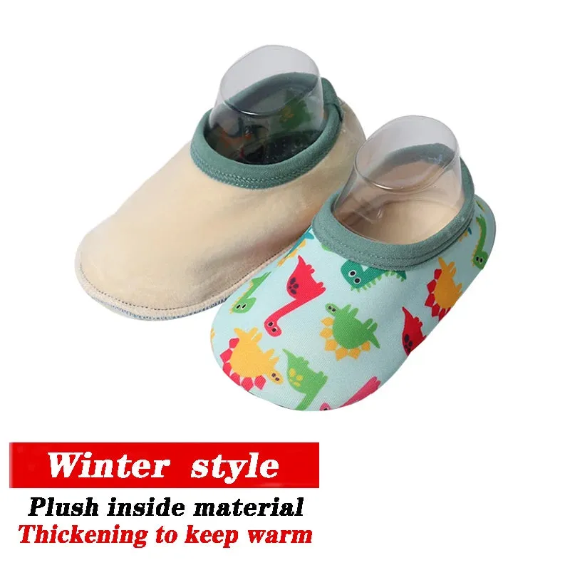 Cartoon Design Baby Beach Sneakers, Aqua Barefoot Shoes