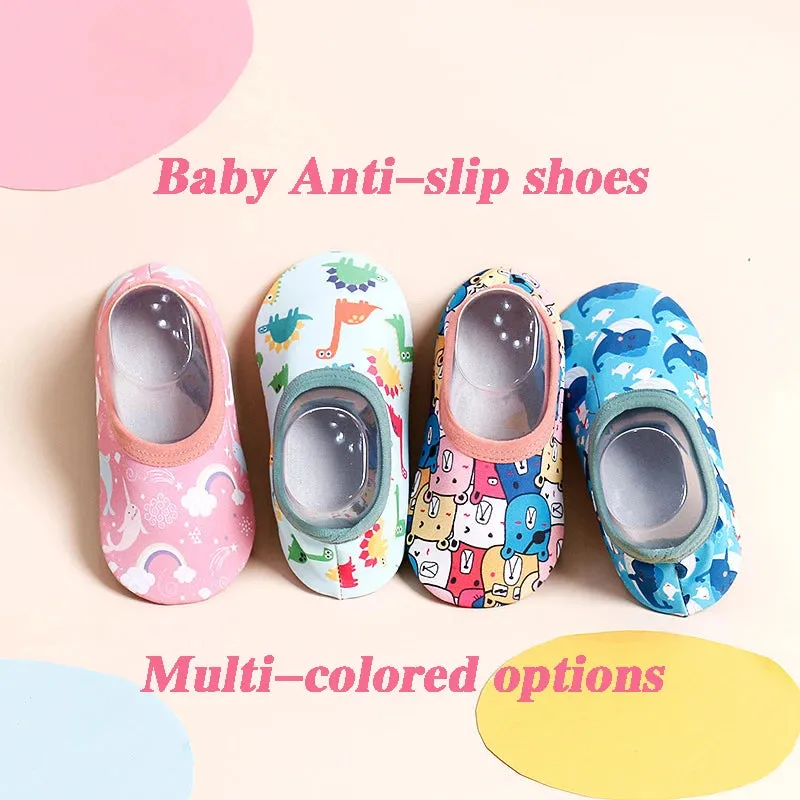 Cartoon Design Baby Beach Sneakers, Aqua Barefoot Shoes