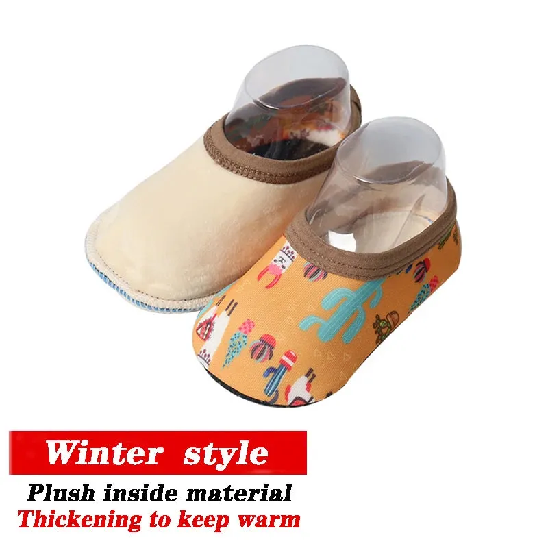 Cartoon Design Baby Beach Sneakers, Aqua Barefoot Shoes