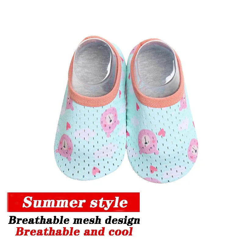Cartoon Design Baby Beach Sneakers, Aqua Barefoot Shoes