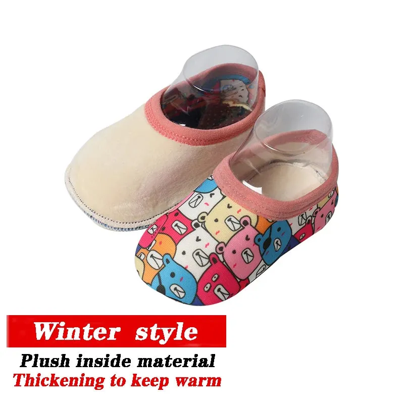 Cartoon Design Baby Beach Sneakers, Aqua Barefoot Shoes
