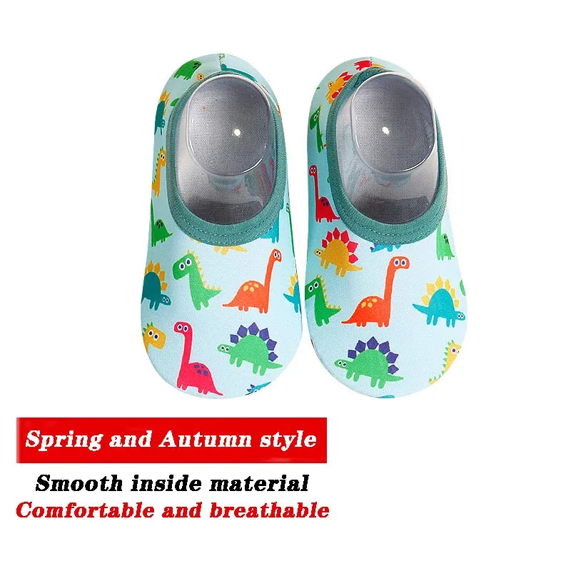 Cartoon Design Baby Beach Sneakers, Aqua Barefoot Shoes