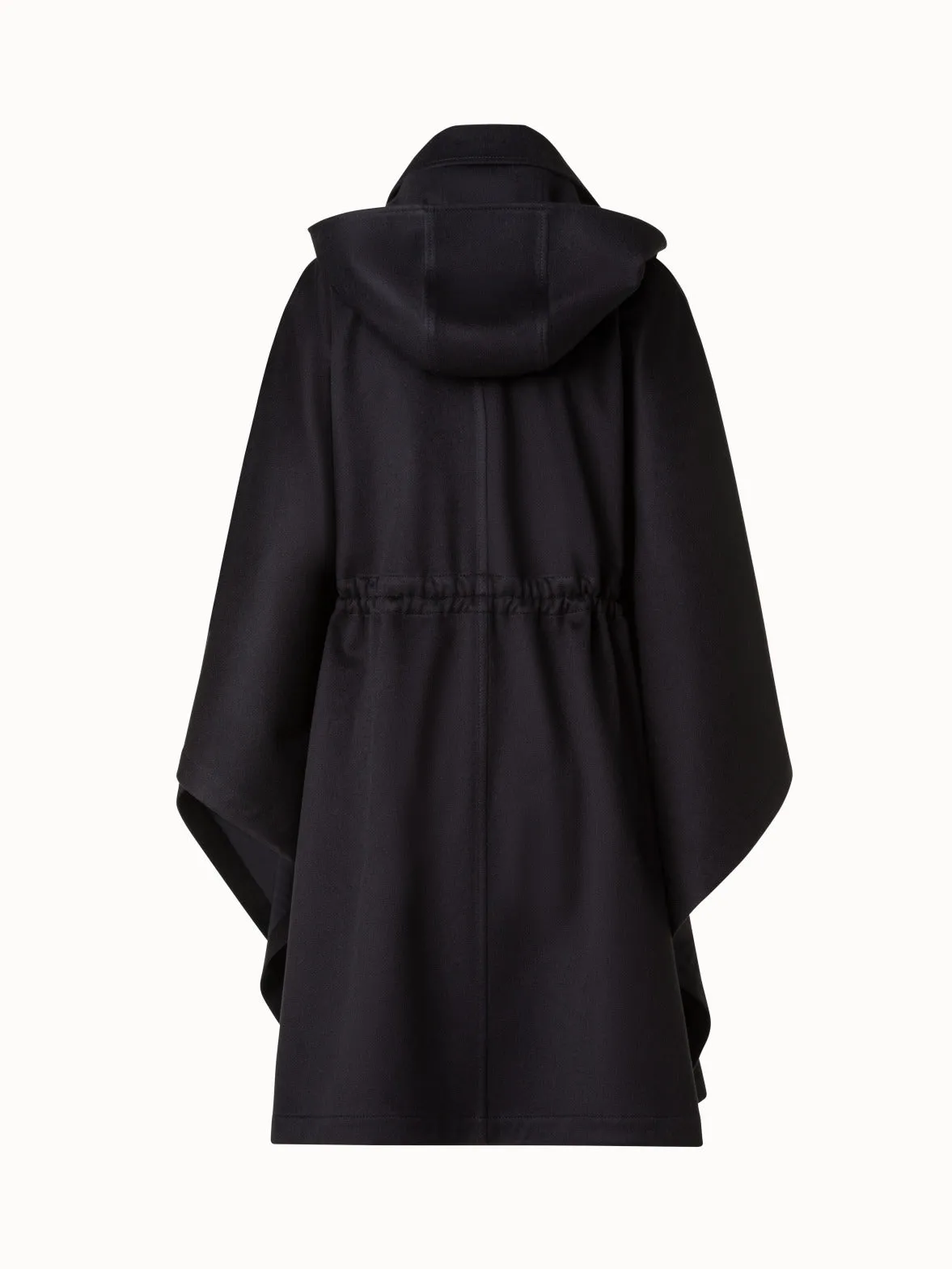 Cashmere Cape with Detachable Hood and Storm-System Finish