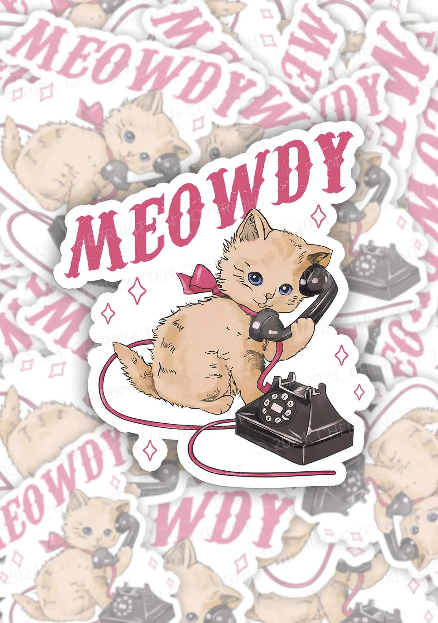 Cherrykitten Favorites Cat Y2K Stickers Pack Of 10