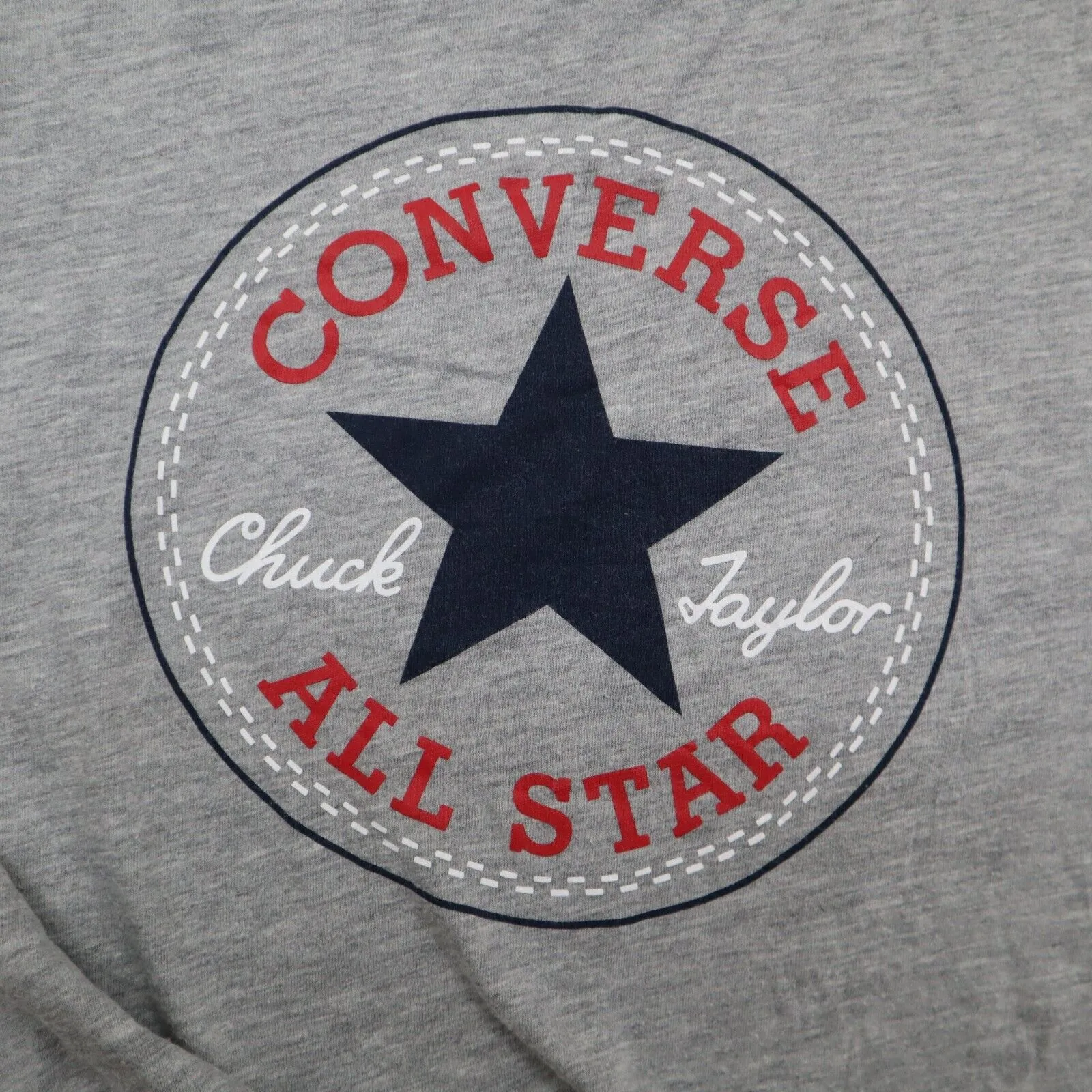 Converse All Star Womens Graphics Logo T Shirt Short Sleeves Gray Size X-Large