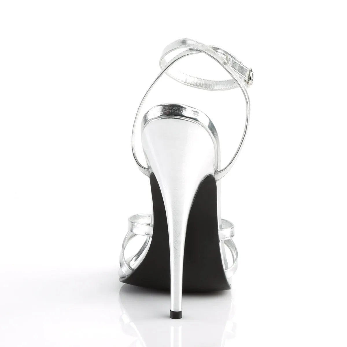 DOMINA-108 Devious Domina Silver Metallic Pu Sexy Single Soles (Fetish Footwear)