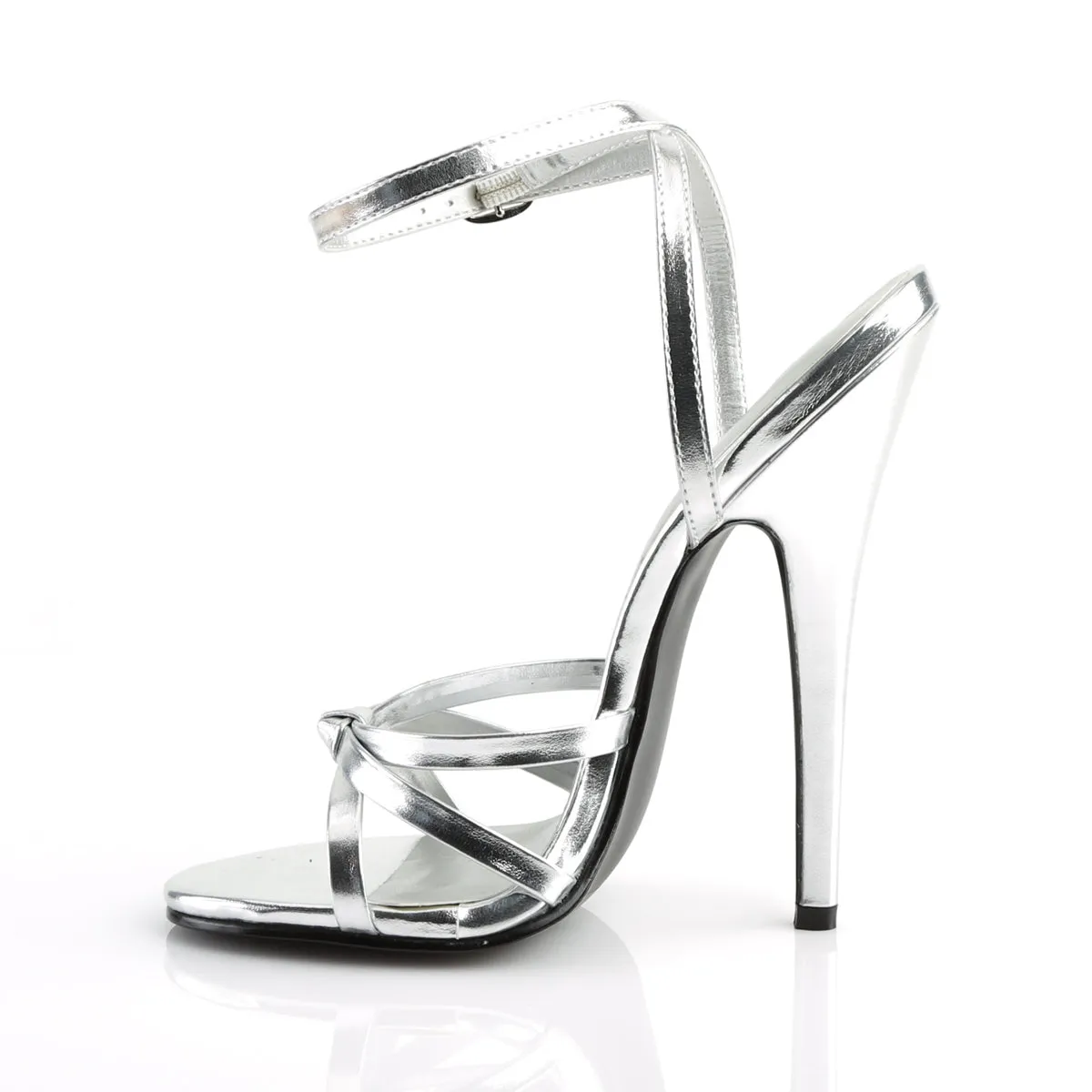 DOMINA-108 Devious Domina Silver Metallic Pu Sexy Single Soles (Fetish Footwear)