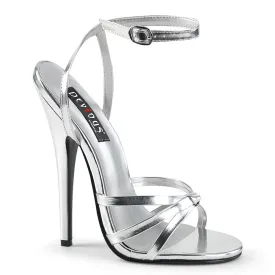DOMINA-108 Devious Domina Silver Metallic Pu Sexy Single Soles (Fetish Footwear)