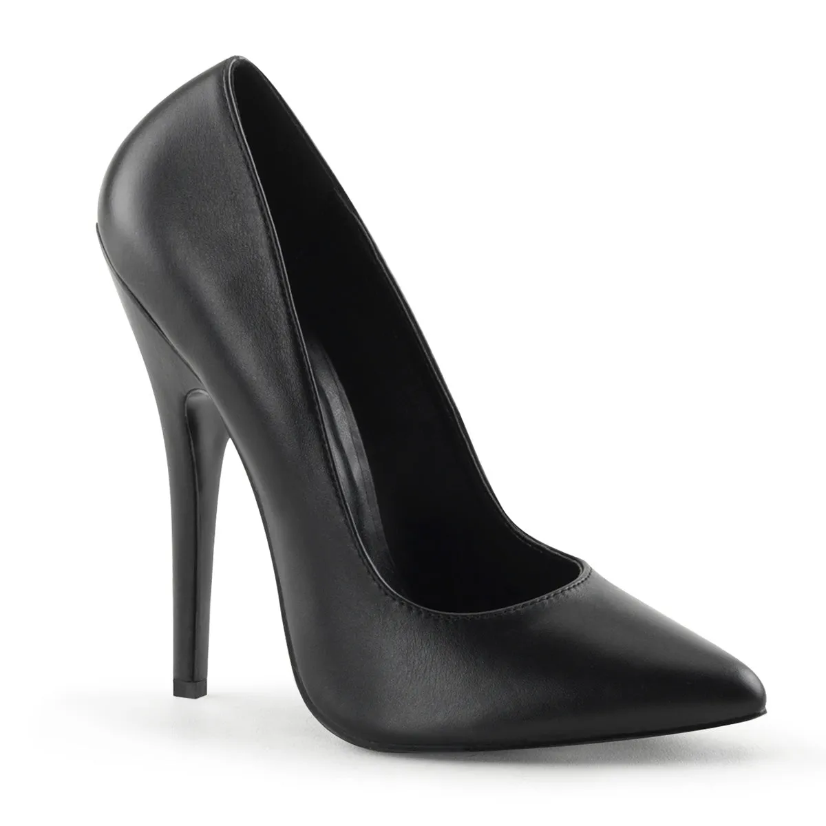DOMINA-420 Devious Domina Black Leather Sexy Single Soles (Fetish Footwear)