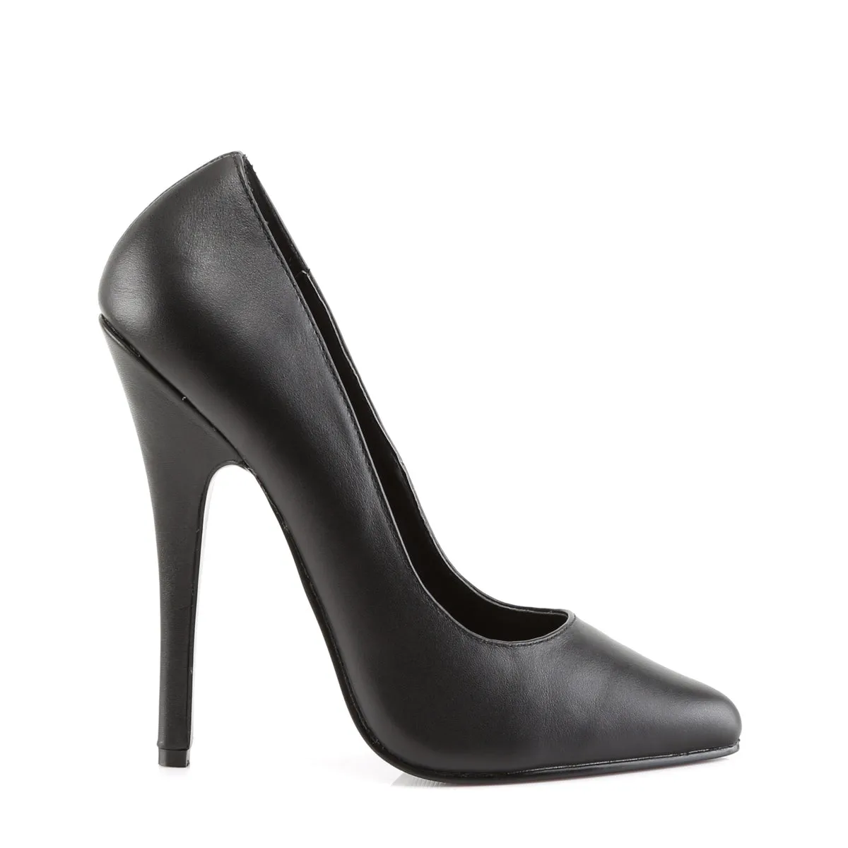 DOMINA-420 Devious Domina Black Leather Sexy Single Soles (Fetish Footwear)