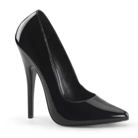 DOMINA-420 Devious Domina Black Patent Sexy Single Soles (Fetish Footwear)