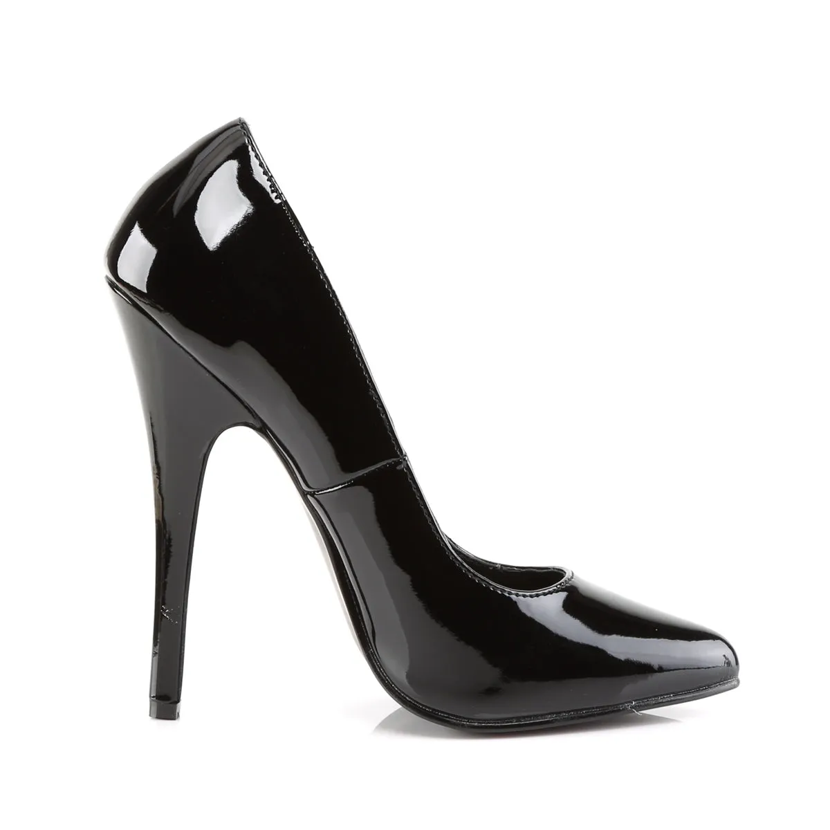 DOMINA-420 Devious Domina Black Patent Sexy Single Soles (Fetish Footwear)
