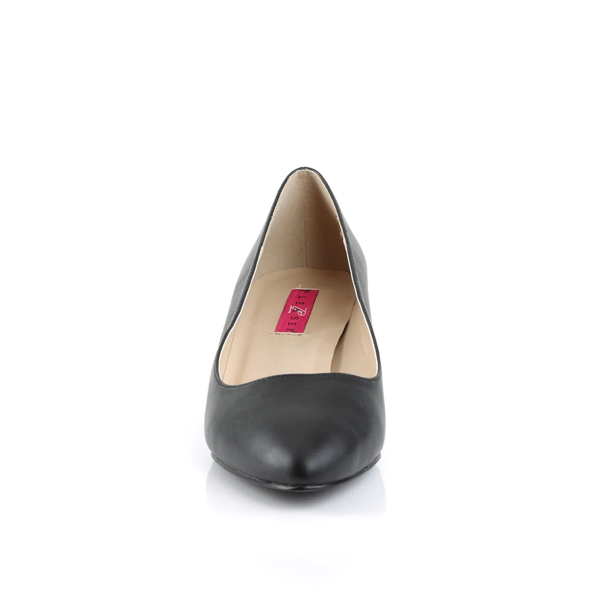 FAB-420 Pleaser Pink Label Black Faux Leather Sexy Single Soles (Fetish Footwear)