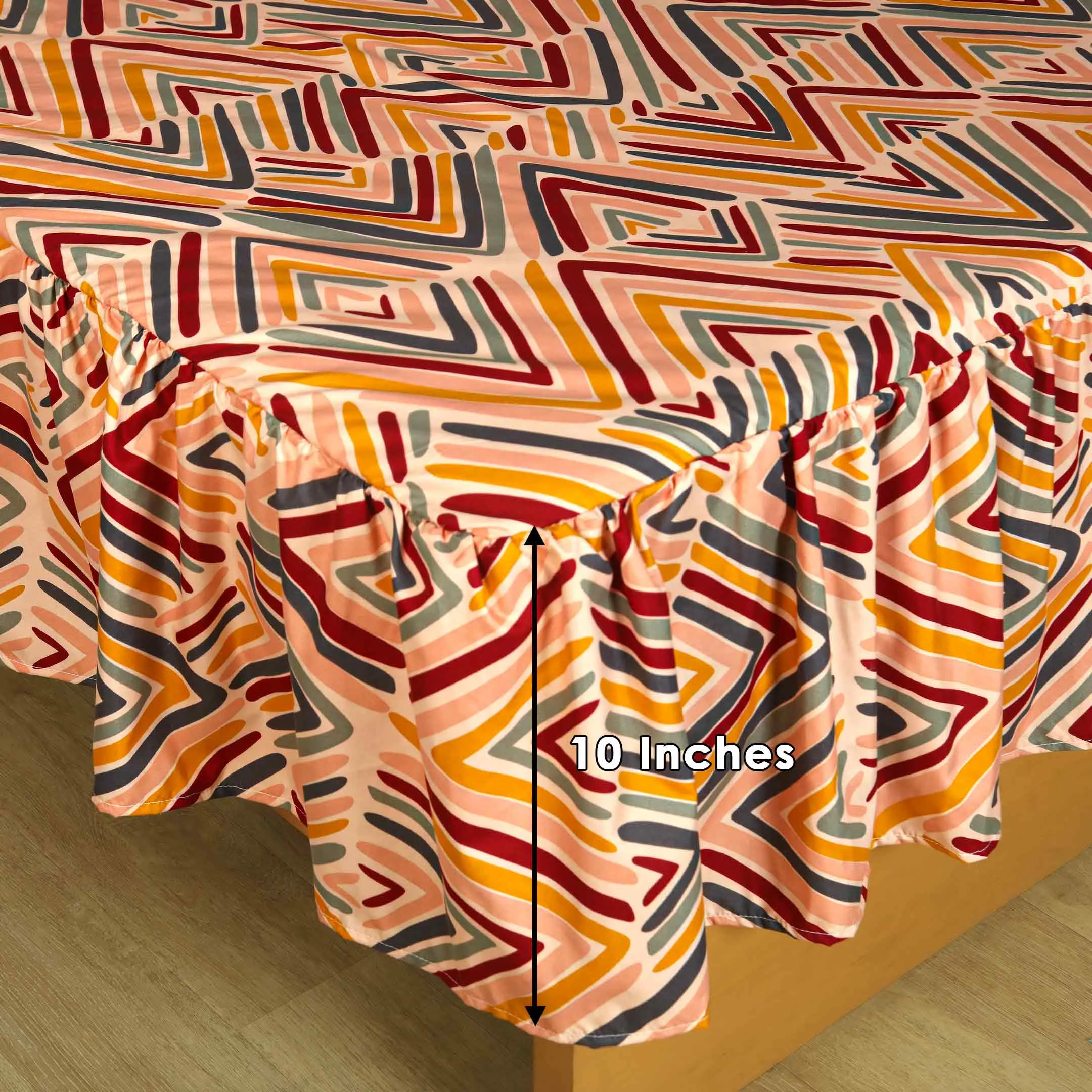 Geometrical Lines Ruffled Fitted Sheet