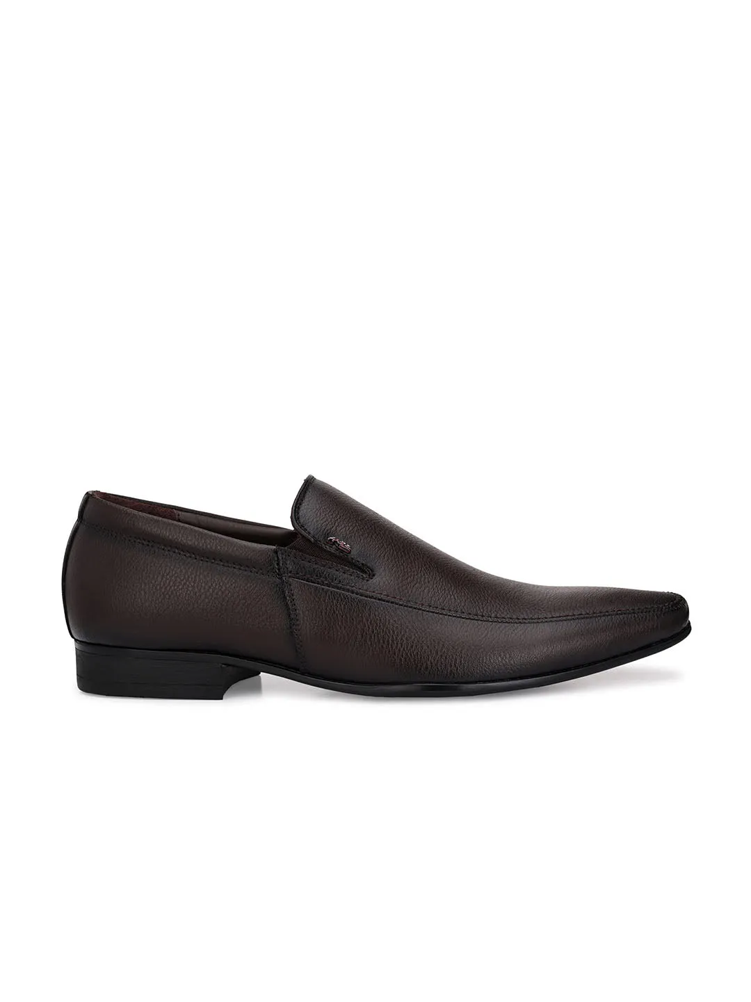 Hitz Men's Brown Synthetic Slip-On Formal Shoes