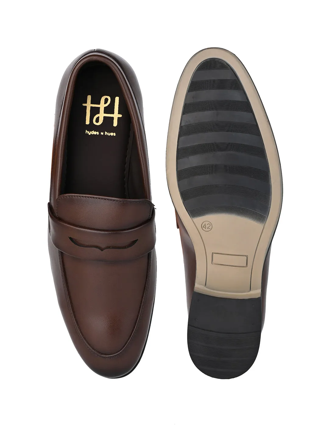 Hydes N Hues Men Brown Classic Formal Slip-Ons