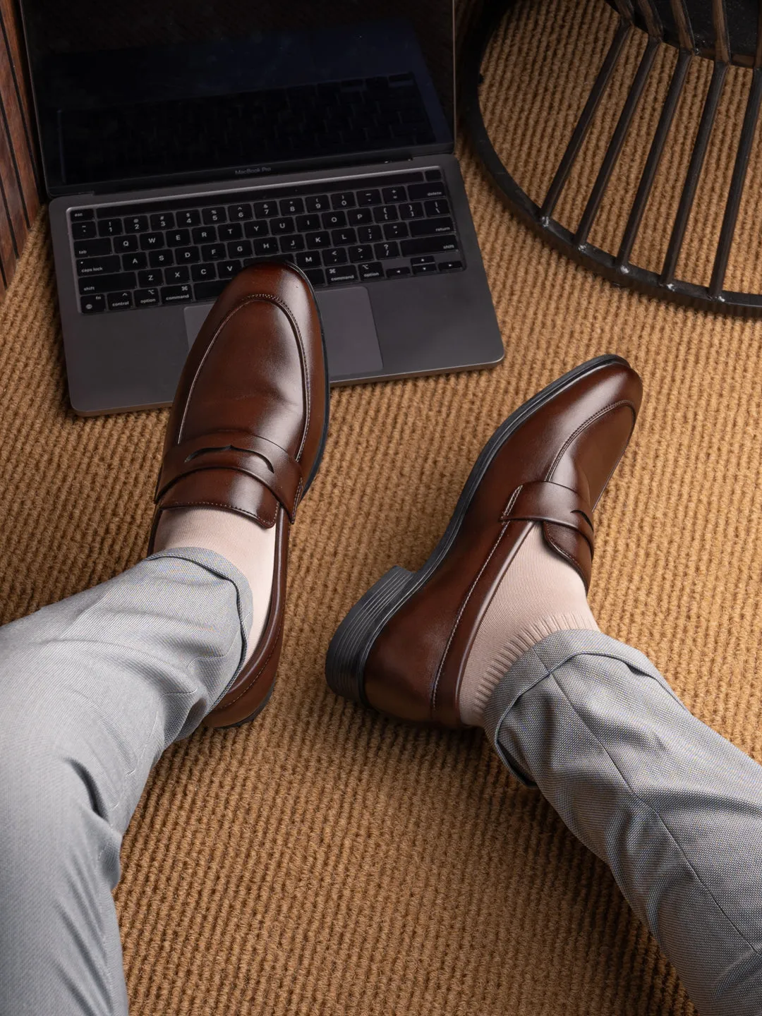 Hydes N Hues Men Brown Classic Formal Slip-Ons