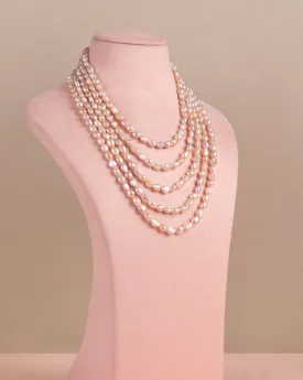 Layered Pink Baroque Necklace
