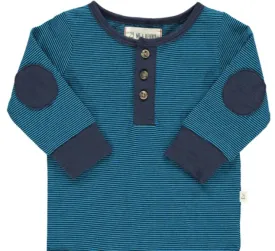 Me & Henry - Baby Stripe Henley in Blue