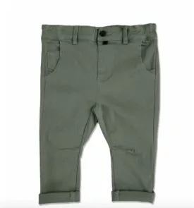 Me & Henry - Baby Woven Pants in Olive Green (Size 18-24mo)