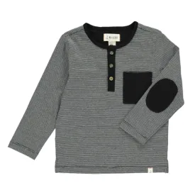 Me & Henry - Boys Stripe Henley in Black