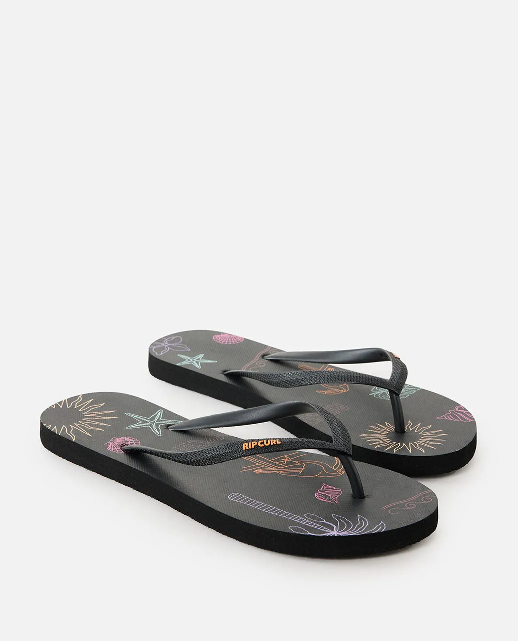 Mixed Bloom Open Toe - Washed Black