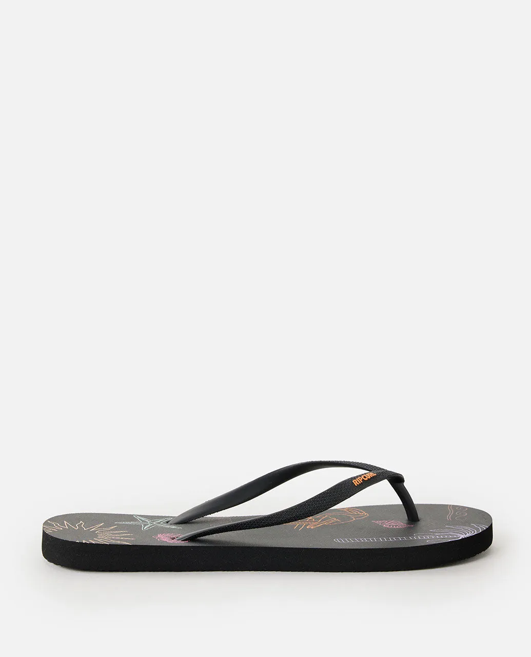 Mixed Bloom Open Toe - Washed Black